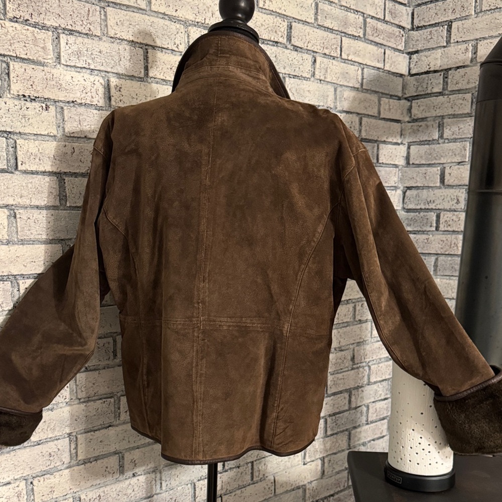 Vintage Brandon Thomas Chocolate Brown Genuine Leather Suede Jacket - Picture 7 of 10